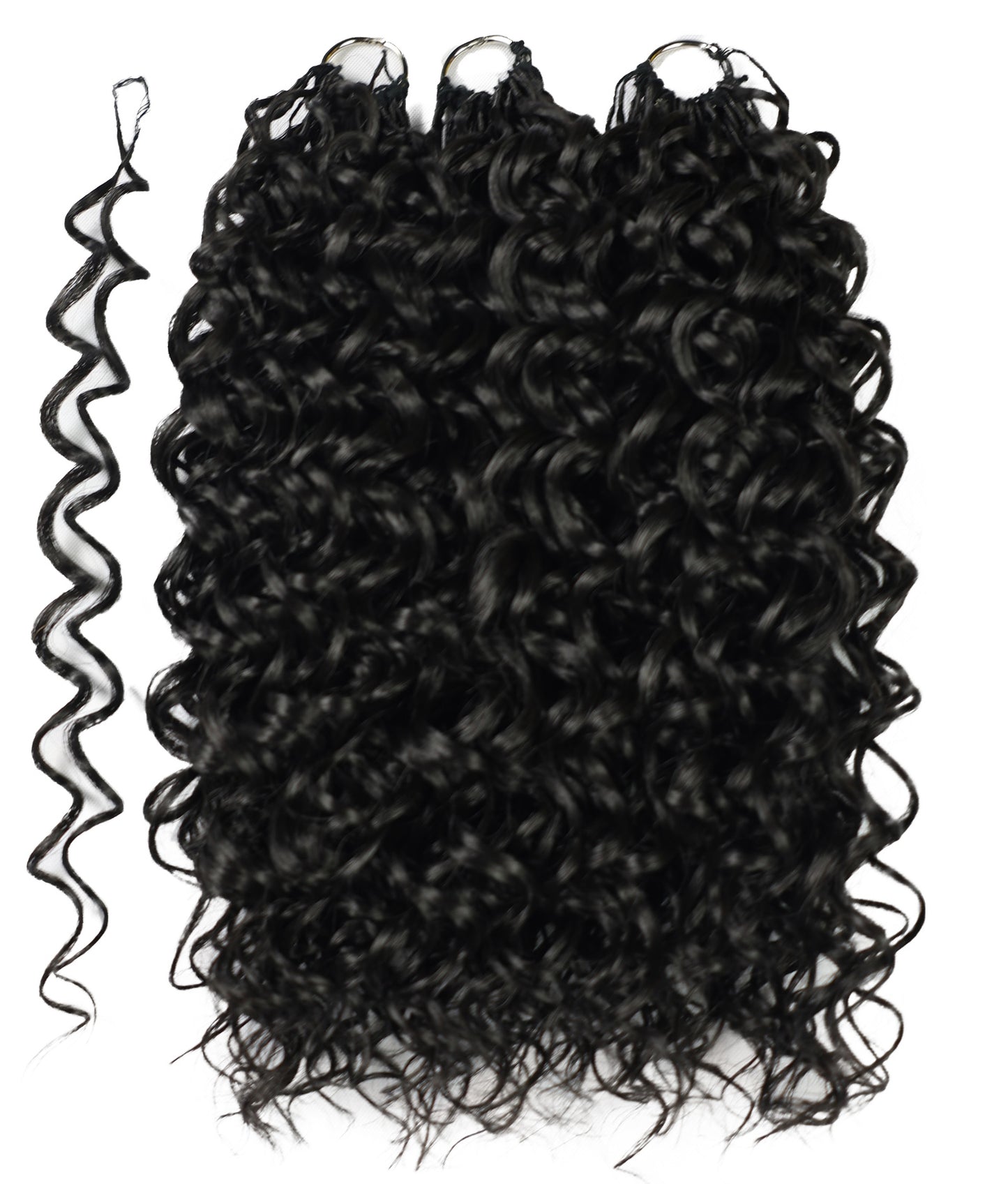 LUXLUXE Dominican Synthetic Crochet Hair Extensions – 14" 78g, 18" 100g, 22" 120g Pre Separated 100 Strands Feather Curly Hairpiece