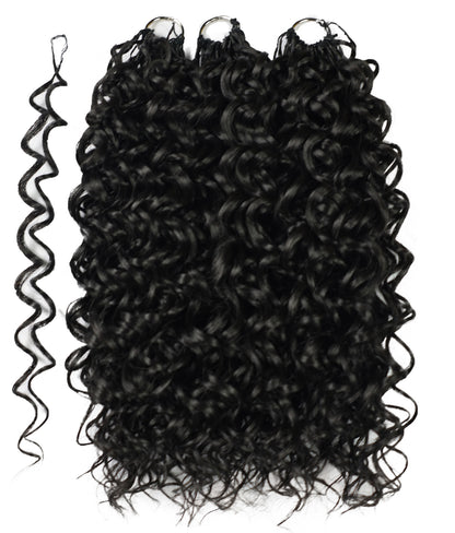 LUXLUXE Dominican Synthetic Crochet Hair Extensions – 14" 78g, 18" 100g, 22" 120g Pre Separated 100 Strands Feather Curly Hairpiece