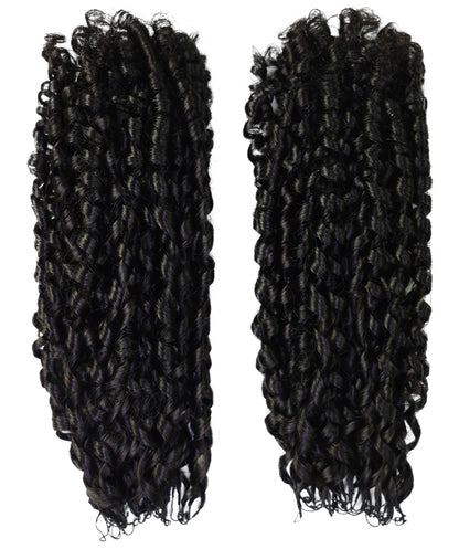 LUXLUXE Knotless Pixie Curly Raw Crochet Natural Human Hair Extensions - 14" 40g 16" 45g & 18" 50g Pre Separated 40 Strands Feather Hairpiece for Women