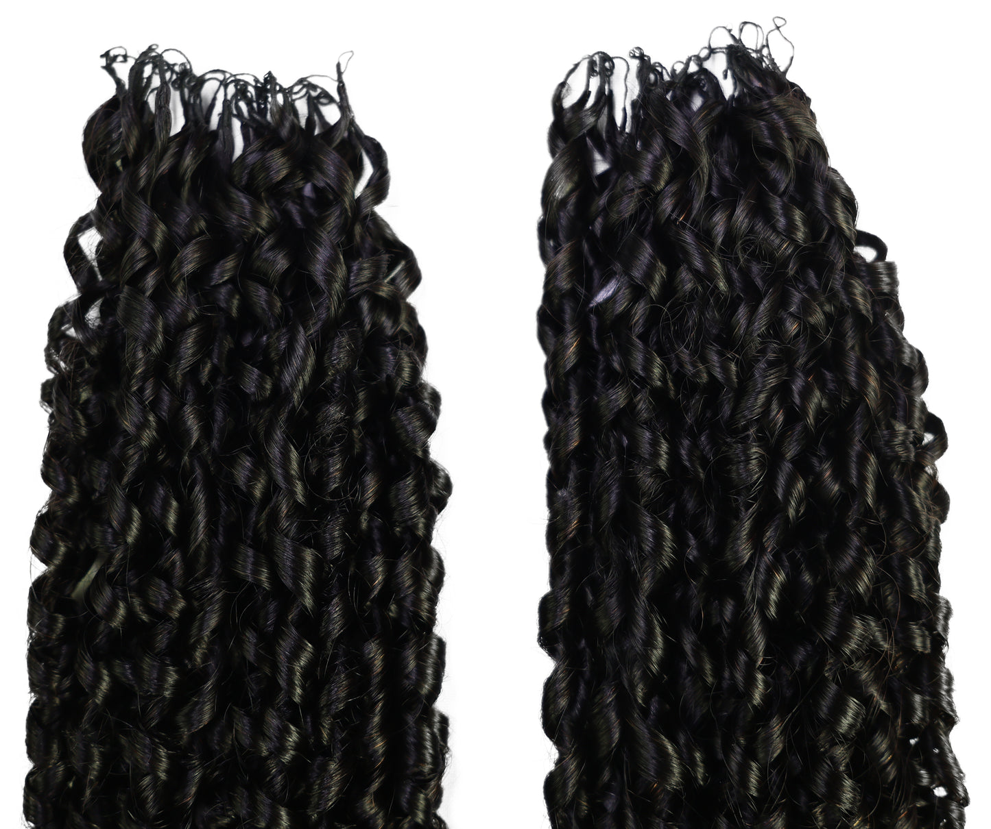 LUXLUXE Knotless Pixie Curly Raw Crochet Natural Human Hair Extensions - 14" 40g 16" 45g & 18" 50g Pre Separated 40 Strands Feather Hairpiece for Women