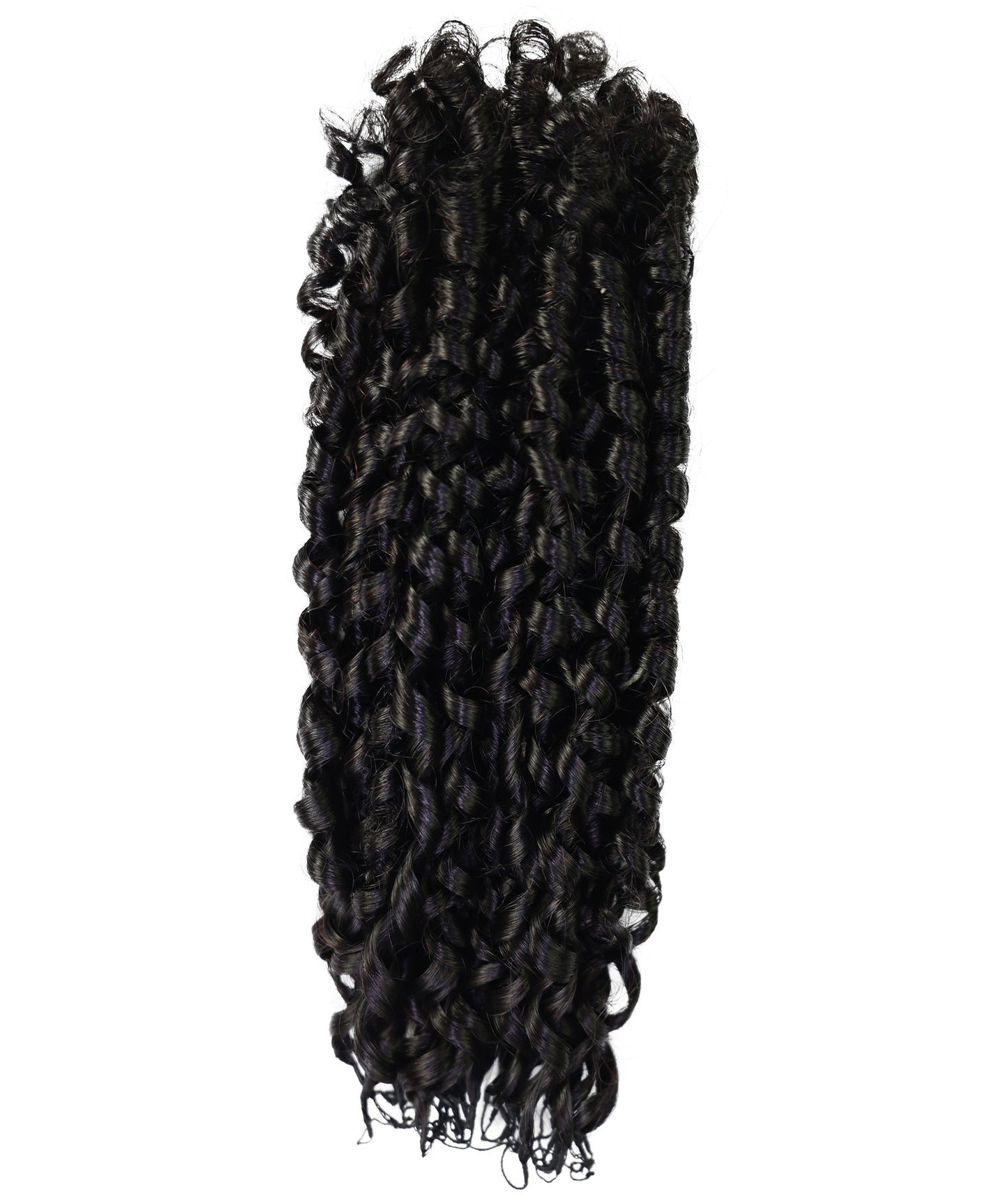LUXLUXE Knotless Pixie Curly Raw Crochet Natural Human Hair Extensions - 14" 40g 16" 45g & 18" 50g Pre Separated 40 Strands Feather Hairpiece for Women