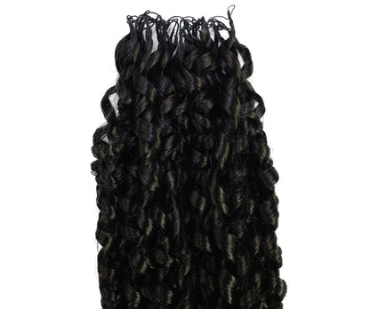 LUXLUXE Knotless Pixie Curly Raw Crochet Natural Human Hair Extensions - 14" 40g 16" 45g & 18" 50g Pre Separated 40 Strands Feather Hairpiece for Women