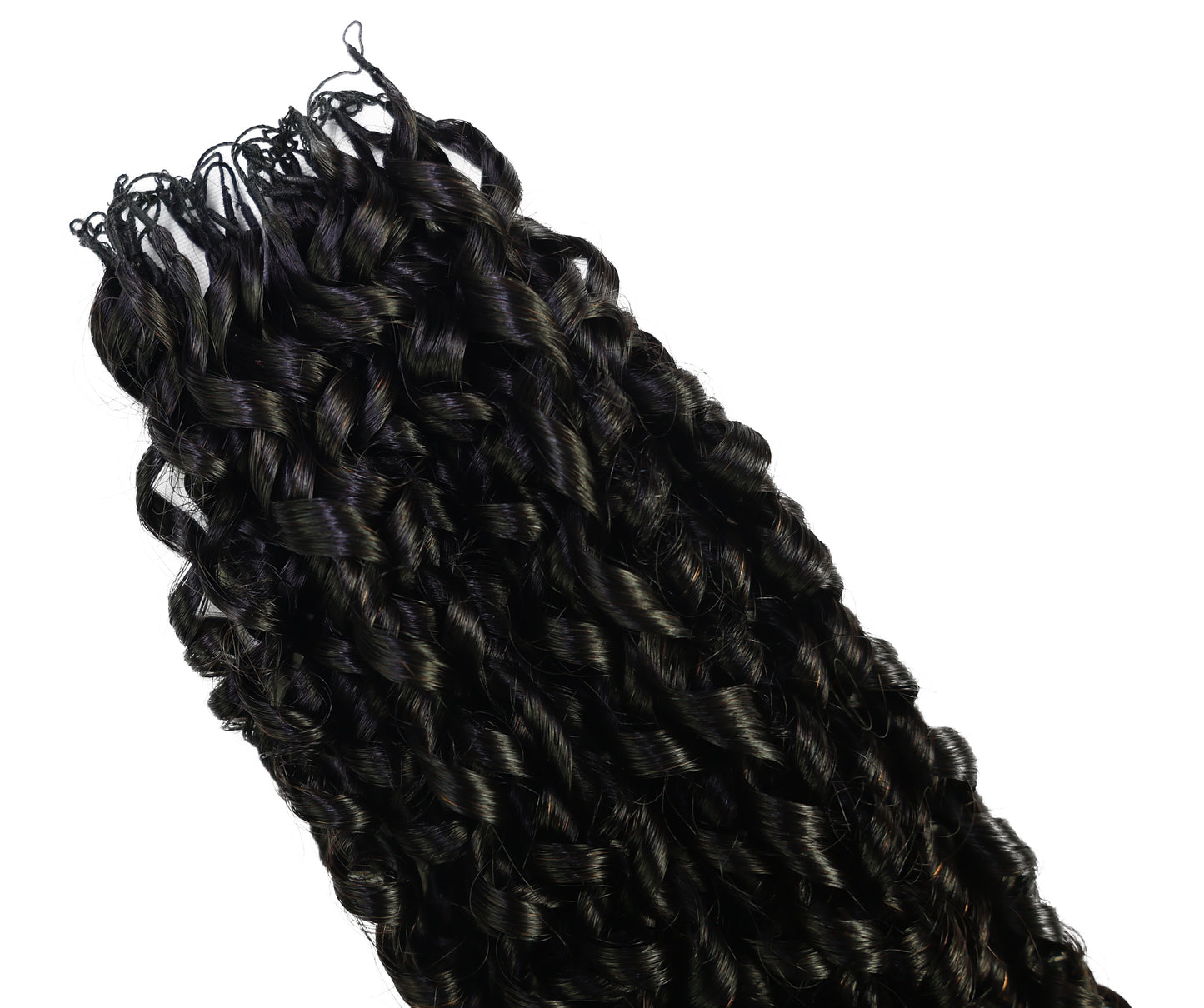 LUXLUXE Knotless Pixie Curly Raw Crochet Natural Human Hair Extensions - 14" 40g 16" 45g & 18" 50g Pre Separated 40 Strands Feather Hairpiece for Women