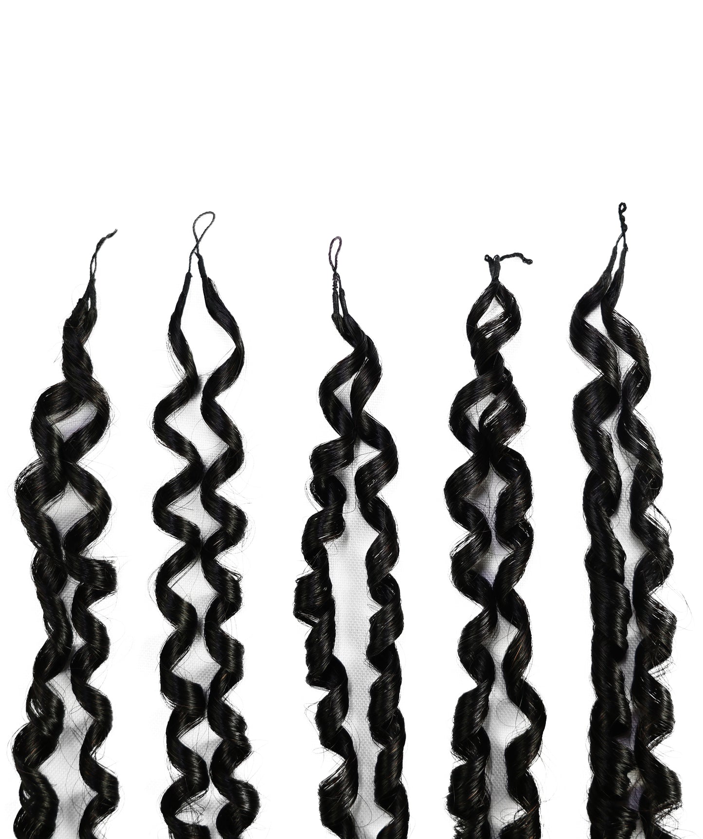 LUXLUXE Knotless Pixie Curly Raw Crochet Natural Human Hair Extensions - 14" 40g 16" 45g & 18" 50g Pre Separated 40 Strands Feather Hairpiece for Women
