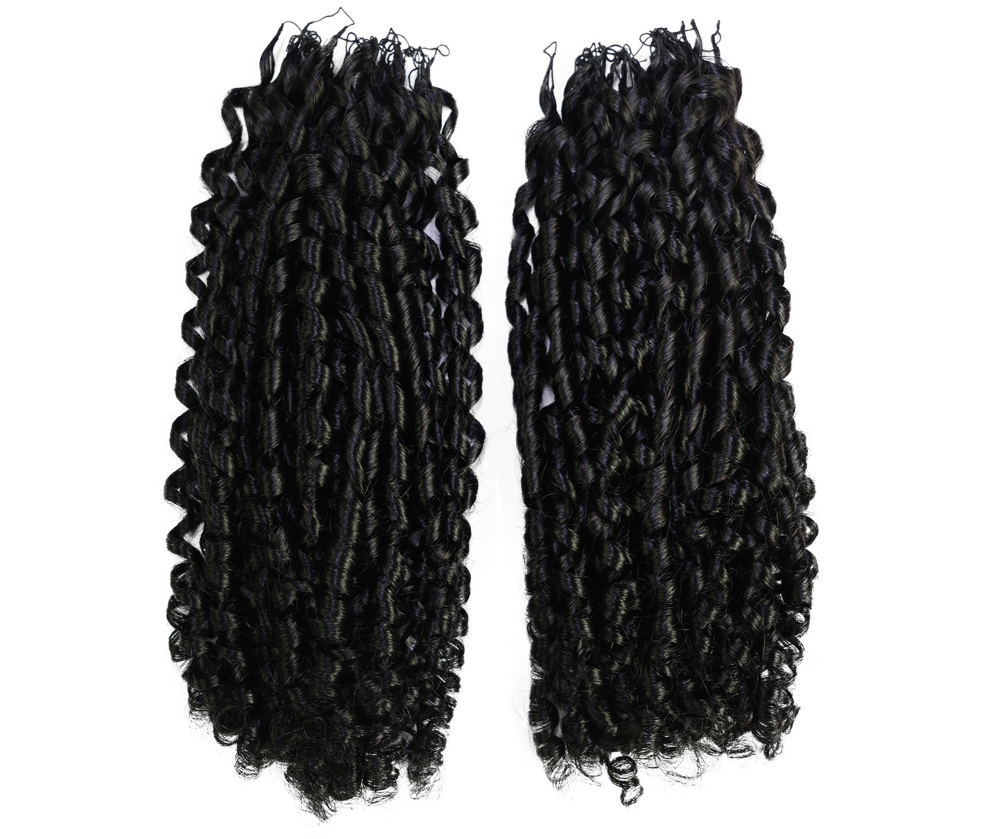 LUXLUXE Knotless Pixie Curly Raw Crochet Natural Human Hair Extensions - 14" 40g 16" 45g & 18" 50g Pre Separated 40 Strands Feather Hairpiece for Women
