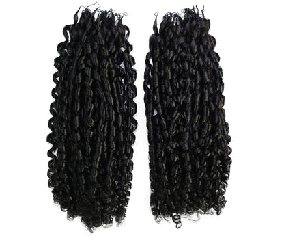 LUXLUXE Knotless Pixie Curly Raw Crochet Natural Human Hair Extensions - 14" 40g 16" 45g & 18" 50g Pre Separated 40 Strands Feather Hairpiece for Women