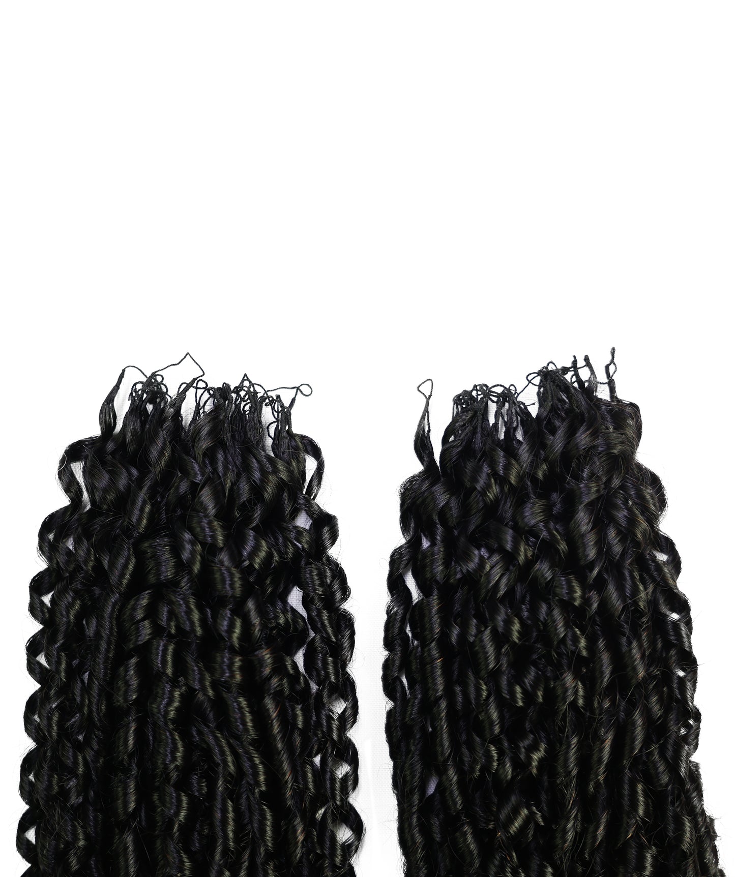 LUXLUXE Knotless Pixie Curly Raw Crochet Natural Human Hair Extensions - 14" 40g 16" 45g & 18" 50g Pre Separated 40 Strands Feather Hairpiece for Women