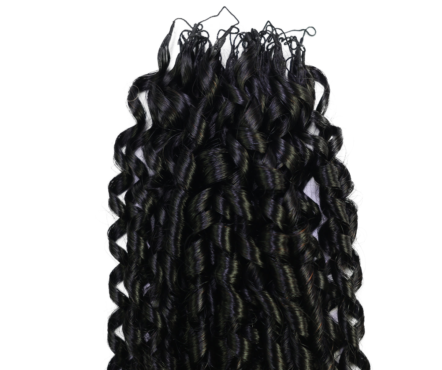 LUXLUXE Knotless Pixie Curly Raw Crochet Natural Human Hair Extensions - 14" 40g 16" 45g & 18" 50g Pre Separated 40 Strands Feather Hairpiece for Women