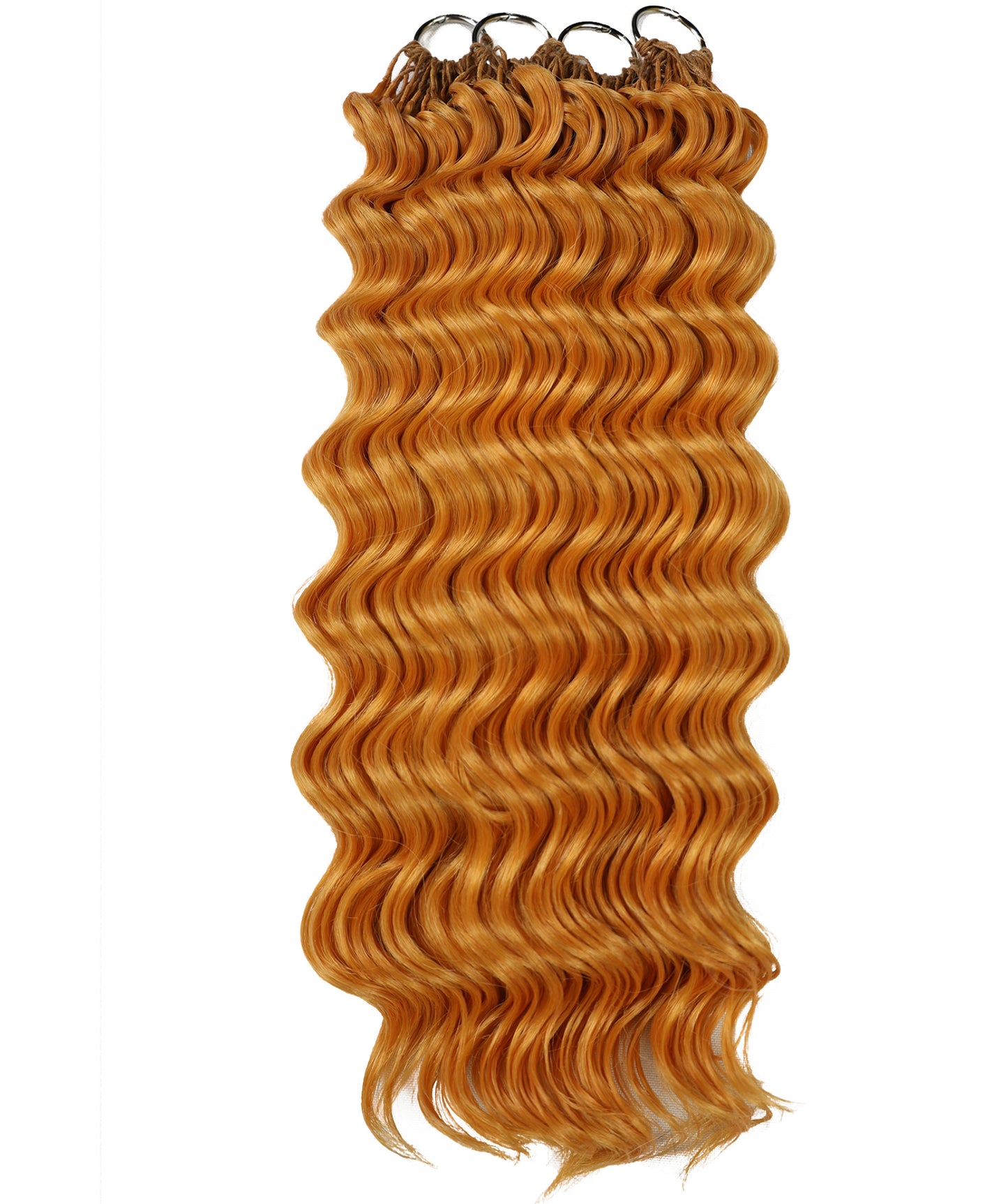 LUXLUXE Deep Wave Synthetic Crochet Hair Extensions – Available in 14"  78g 18" 100g & 22" 120g Pre Separated 100 Strands Feather Hairpiece