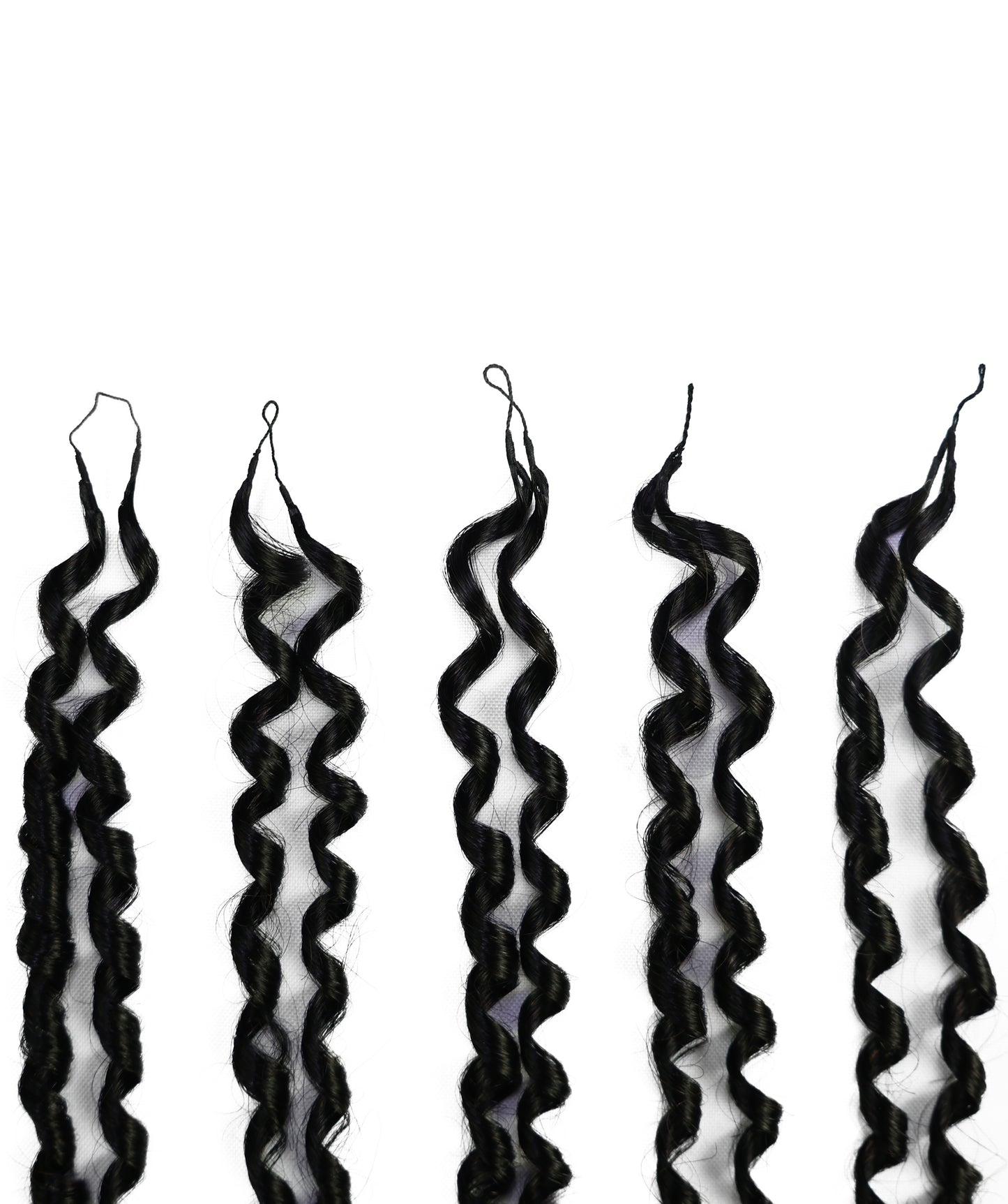 LUXLUXE Knotless Pixie Curly Raw Crochet Natural Human Hair Extensions - 14" 40g 16" 45g & 18" 50g Pre Separated 40 Strands Feather Hairpiece for Women