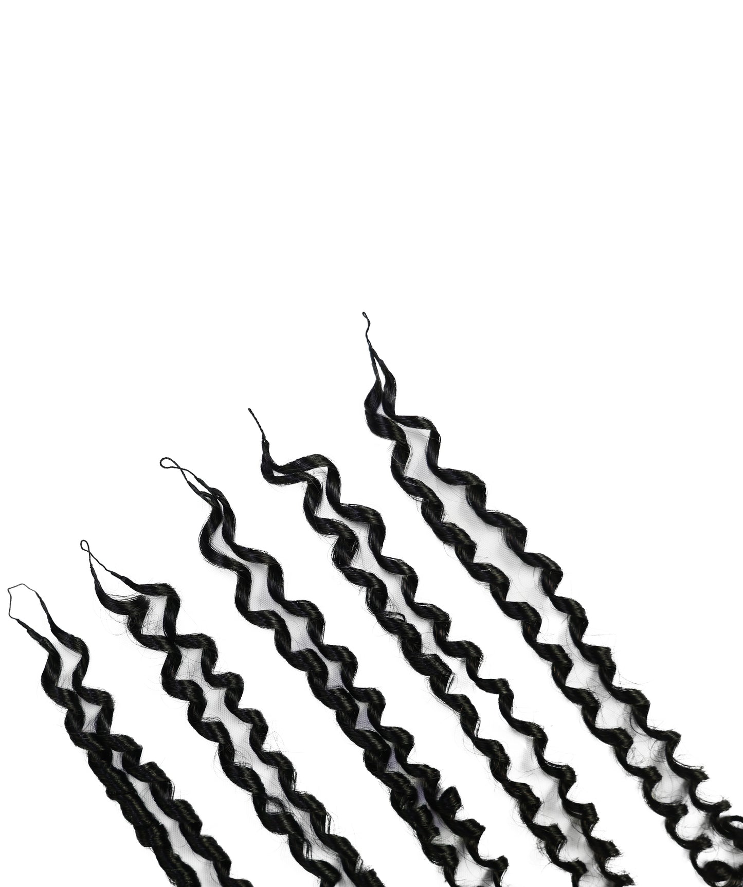 LUXLUXE Knotless Pixie Curly Raw Crochet Natural Human Hair Extensions - 14" 40g 16" 45g & 18" 50g Pre Separated 40 Strands Feather Hairpiece for Women