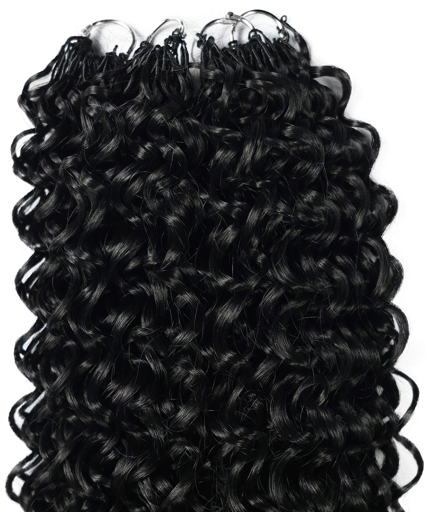 LUXLUXE Dominican Synthetic Crochet Hair Extensions – 14" 78g, 18" 100g, 22" 120g Pre Separated 100 Strands Feather Curly Hairpiece