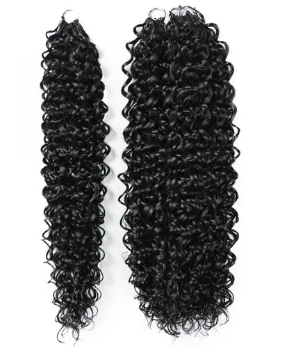 LUXLUXE Dominican Synthetic Crochet Hair Extensions – 14" 78g, 18" 100g, 22" 120g Pre Separated 100 Strands Feather Curly Hairpiece