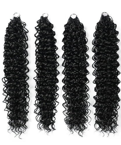 LUXLUXE Dominican Synthetic Crochet Hair Extensions – 14" 78g, 18" 100g, 22" 120g Pre Separated 100 Strands Feather Curly Hairpiece