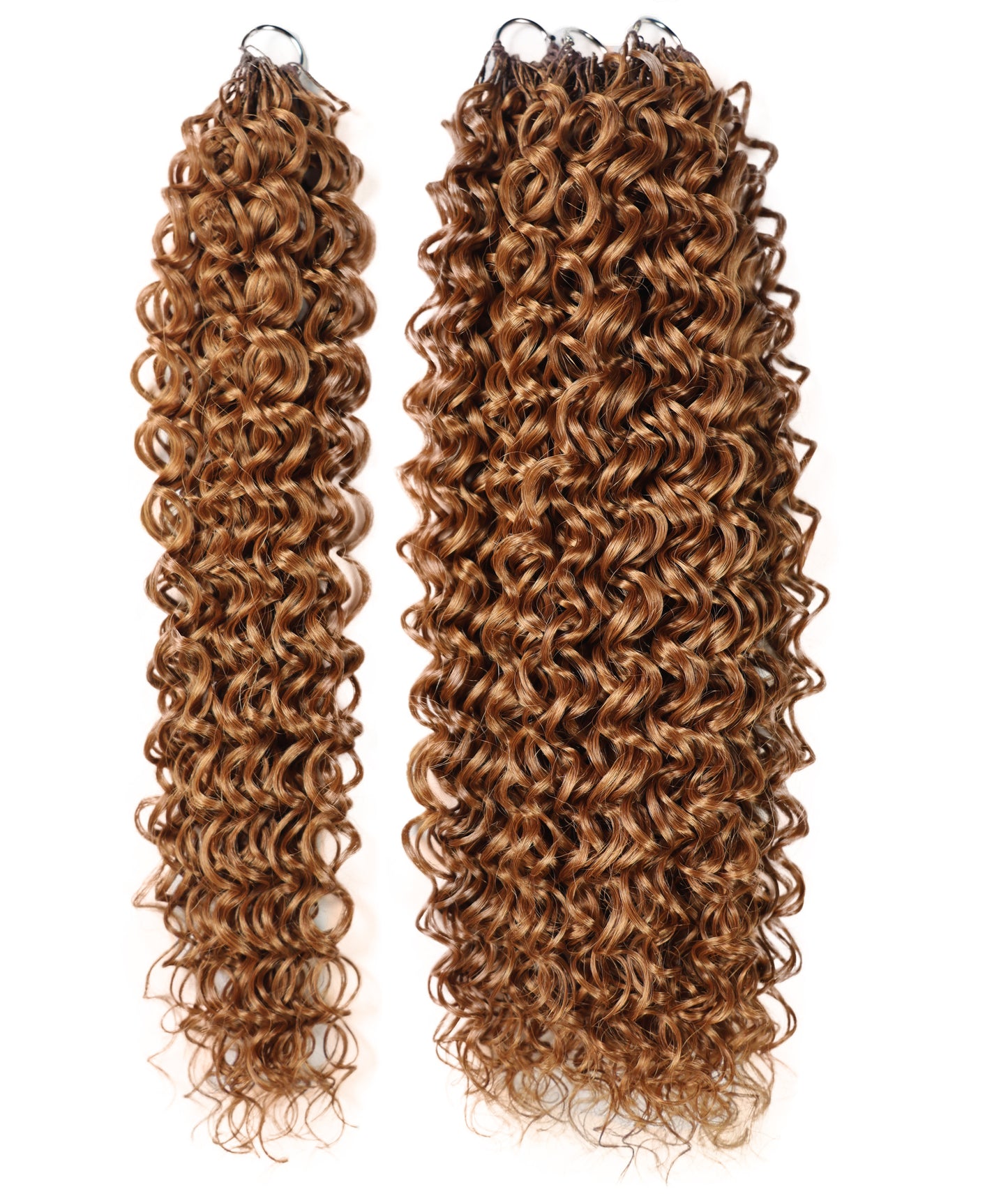 LUXLUXE Dominican Synthetic Crochet Hair Extensions – 14" 78g, 18" 100g, 22" 120g Pre Separated 100 Strands Feather Curly Hairpiece