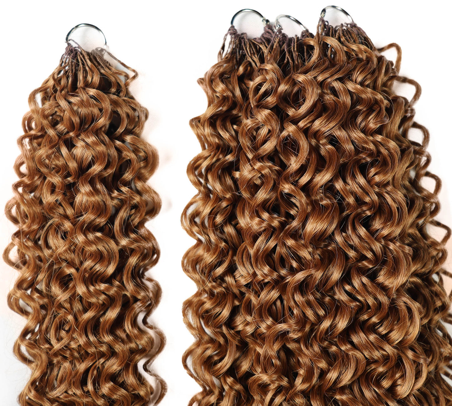 LUXLUXE Dominican Synthetic Crochet Hair Extensions – 14" 78g, 18" 100g, 22" 120g Pre Separated 100 Strands Feather Curly Hairpiece