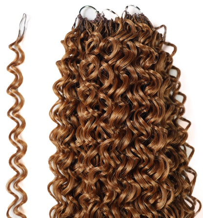 LUXLUXE Dominican Synthetic Crochet Hair Extensions – 14" 78g, 18" 100g, 22" 120g Pre Separated 100 Strands Feather Curly Hairpiece