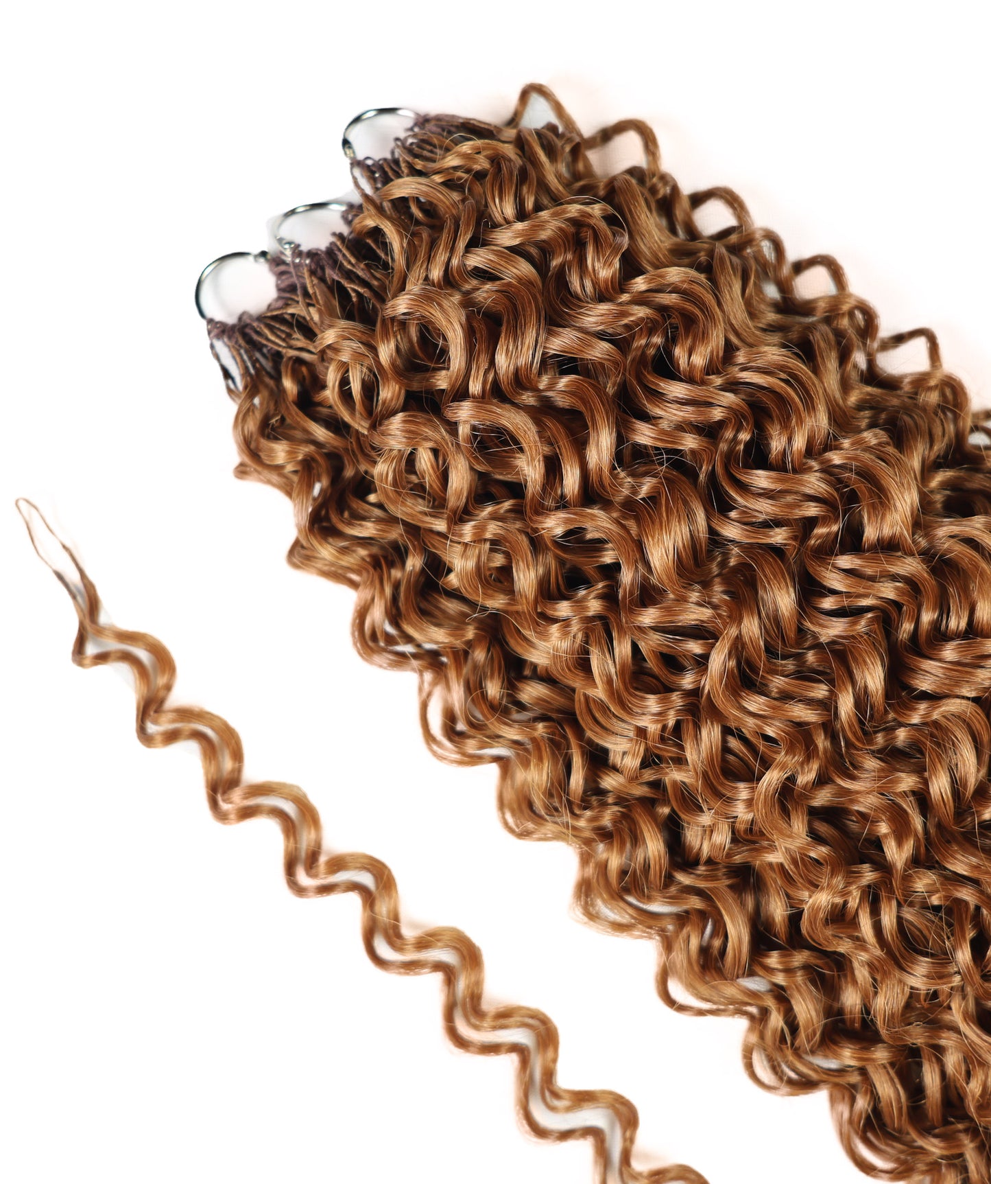LUXLUXE Dominican Synthetic Crochet Hair Extensions – 14" 78g, 18" 100g, 22" 120g Pre Separated 100 Strands Feather Curly Hairpiece