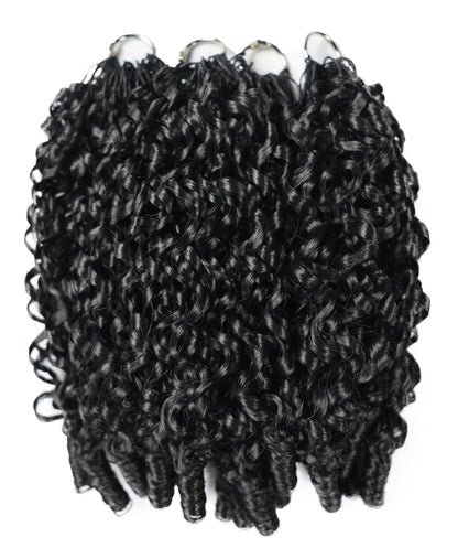 LUXLUXE Burmese Synthetic Crochet Hair Extensions – 14" 78g, 18" 100g, 22" 120g Pre Separated 100 Strands Feather Hairpiece for Soft Curly Protective Styles