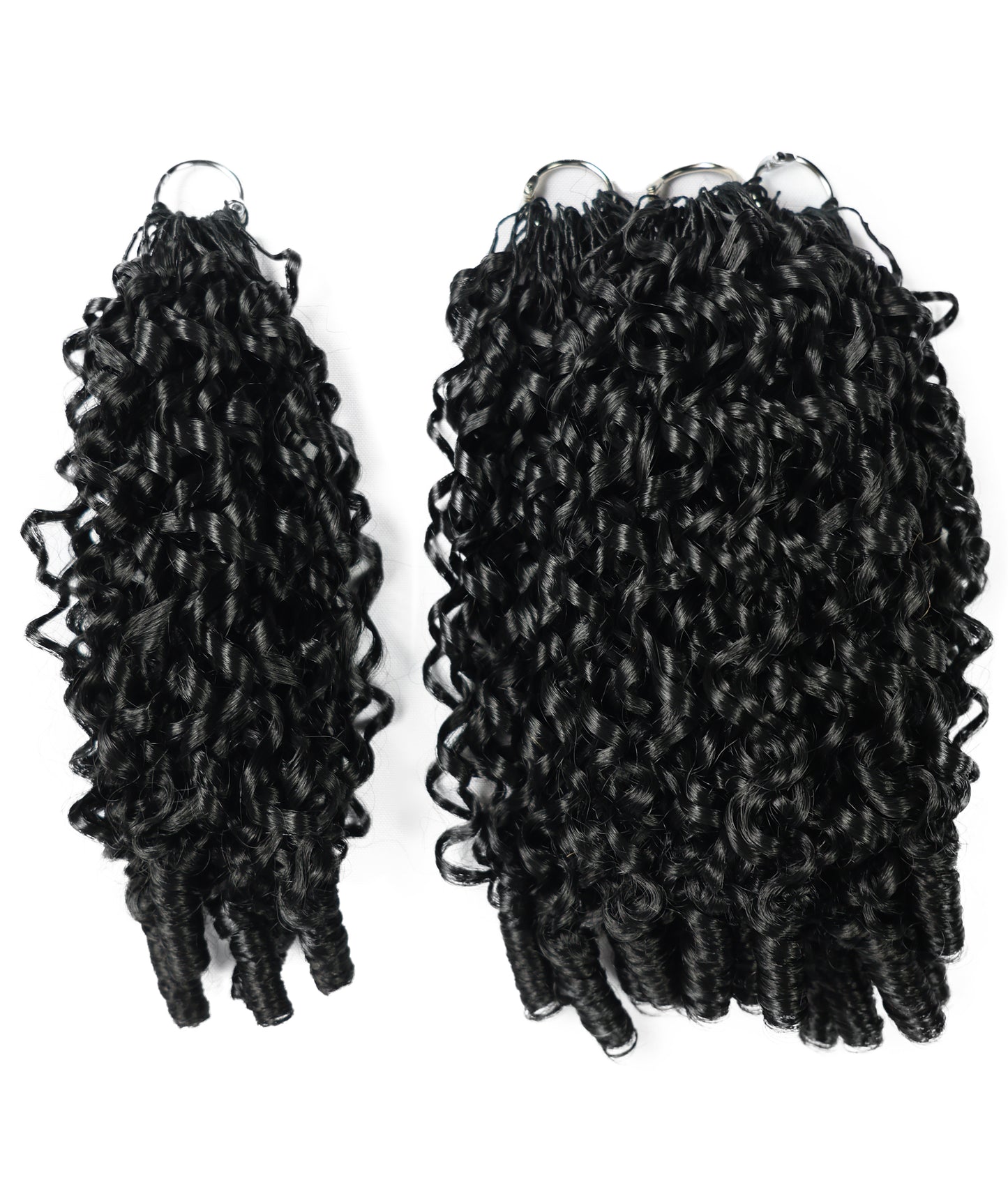 LUXLUXE Burmese Synthetic Crochet Hair Extensions – 14" 78g, 18" 100g, 22" 120g Pre Separated 100 Strands Feather Hairpiece for Soft Curly Protective Styles