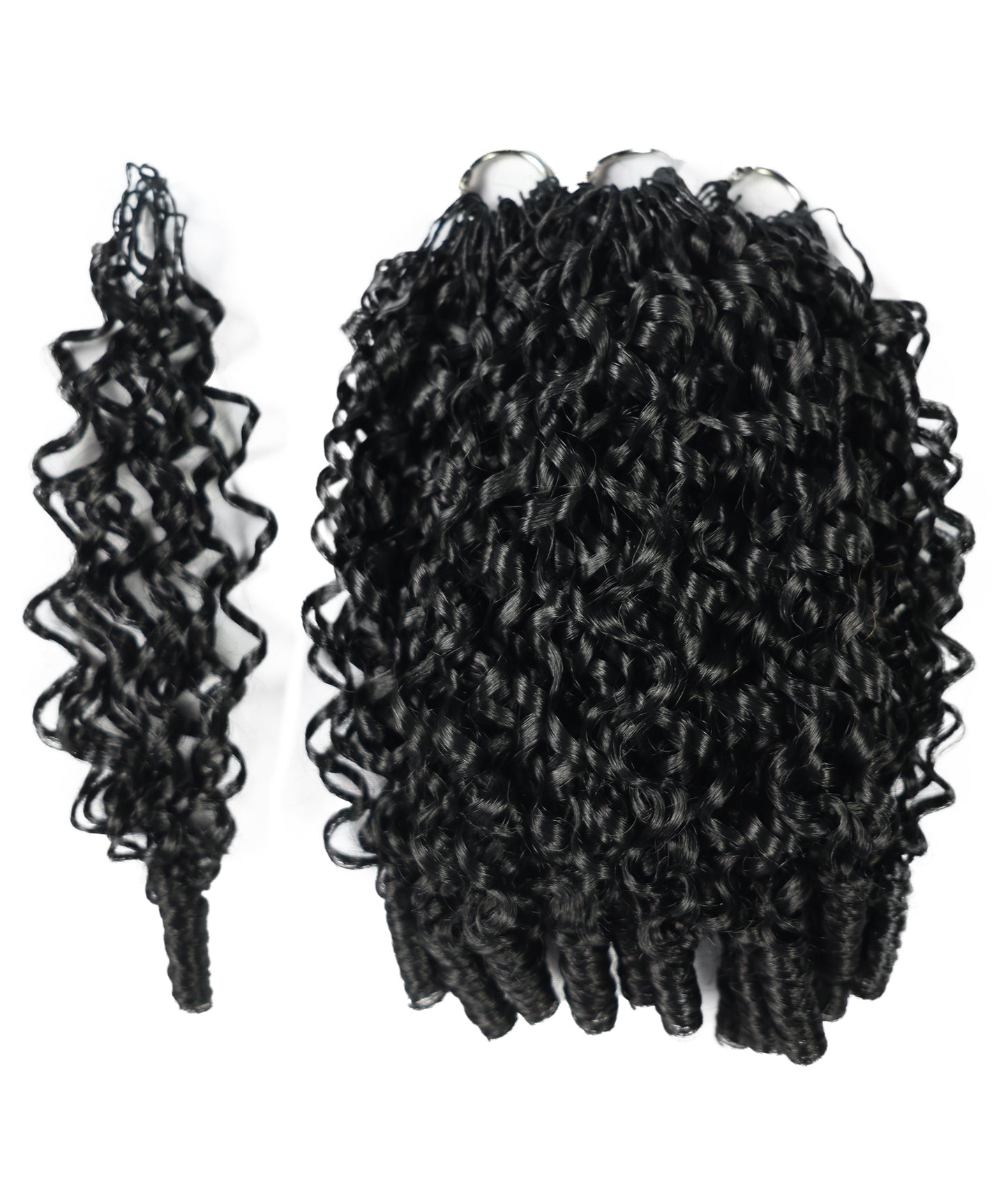 LUXLUXE Burmese Synthetic Crochet Hair Extensions – 14" 78g, 18" 100g, 22" 120g Pre Separated 100 Strands Feather Hairpiece for Soft Curly Protective Styles