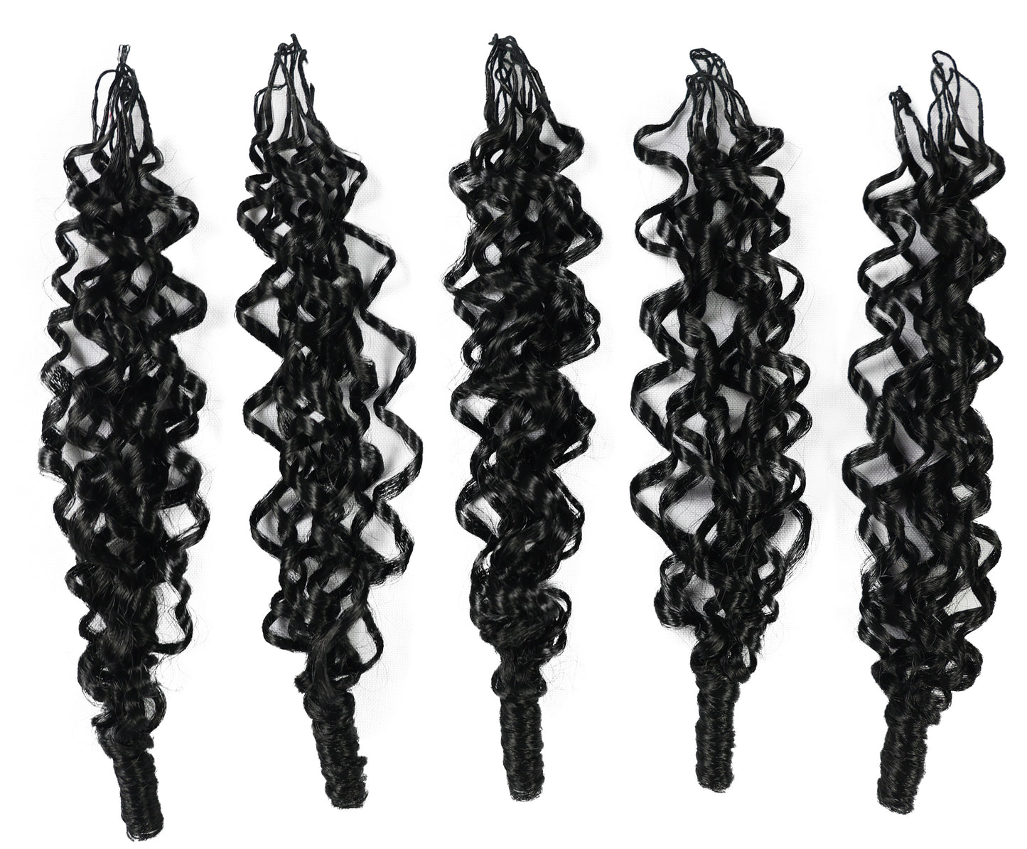 LUXLUXE Burmese Synthetic Crochet Hair Extensions – 14" 78g, 18" 100g, 22" 120g Pre Separated 100 Strands Feather Hairpiece for Soft Curly Protective Styles