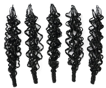 LUXLUXE Burmese Synthetic Crochet Hair Extensions – 14" 78g, 18" 100g, 22" 120g Pre Separated 100 Strands Feather Hairpiece for Soft Curly Protective Styles
