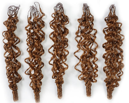 LUXLUXE Burmese Synthetic Crochet Hair Extensions – 14" 78g, 18" 100g, 22" 120g Pre Separated 100 Strands Feather Hairpiece for Soft Curly Protective Styles