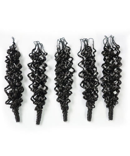 LUXLUXE Burmese Synthetic Crochet Hair Extensions – 14" 78g, 18" 100g, 22" 120g Pre Separated 100 Strands Feather Hairpiece for Soft Curly Protective Styles