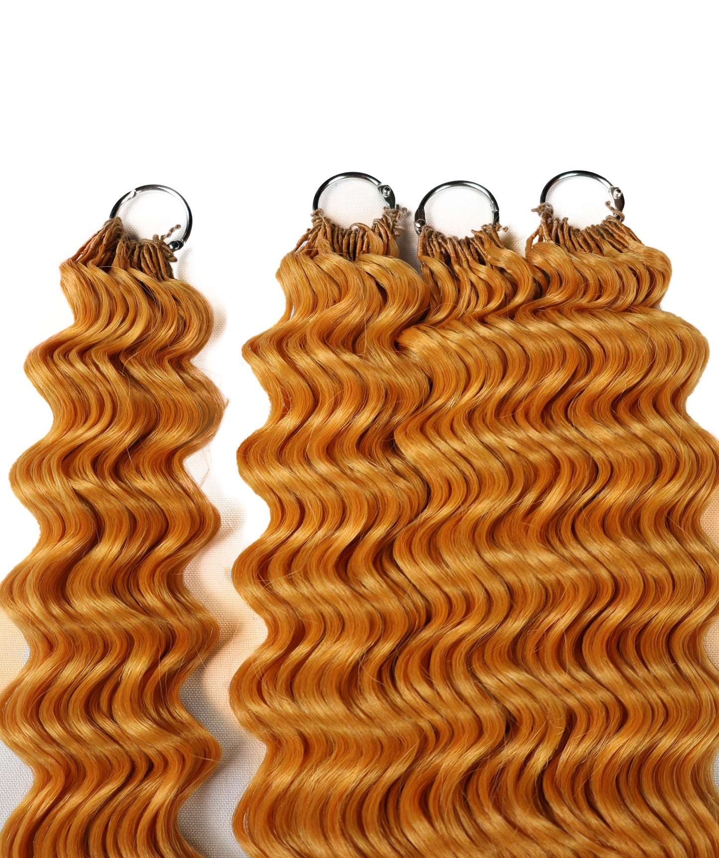 LUXLUXE Deep Wave Synthetic Crochet Hair Extensions – Available in 14"  78g 18" 100g & 22" 120g Pre Separated 100 Strands Feather Hairpiece