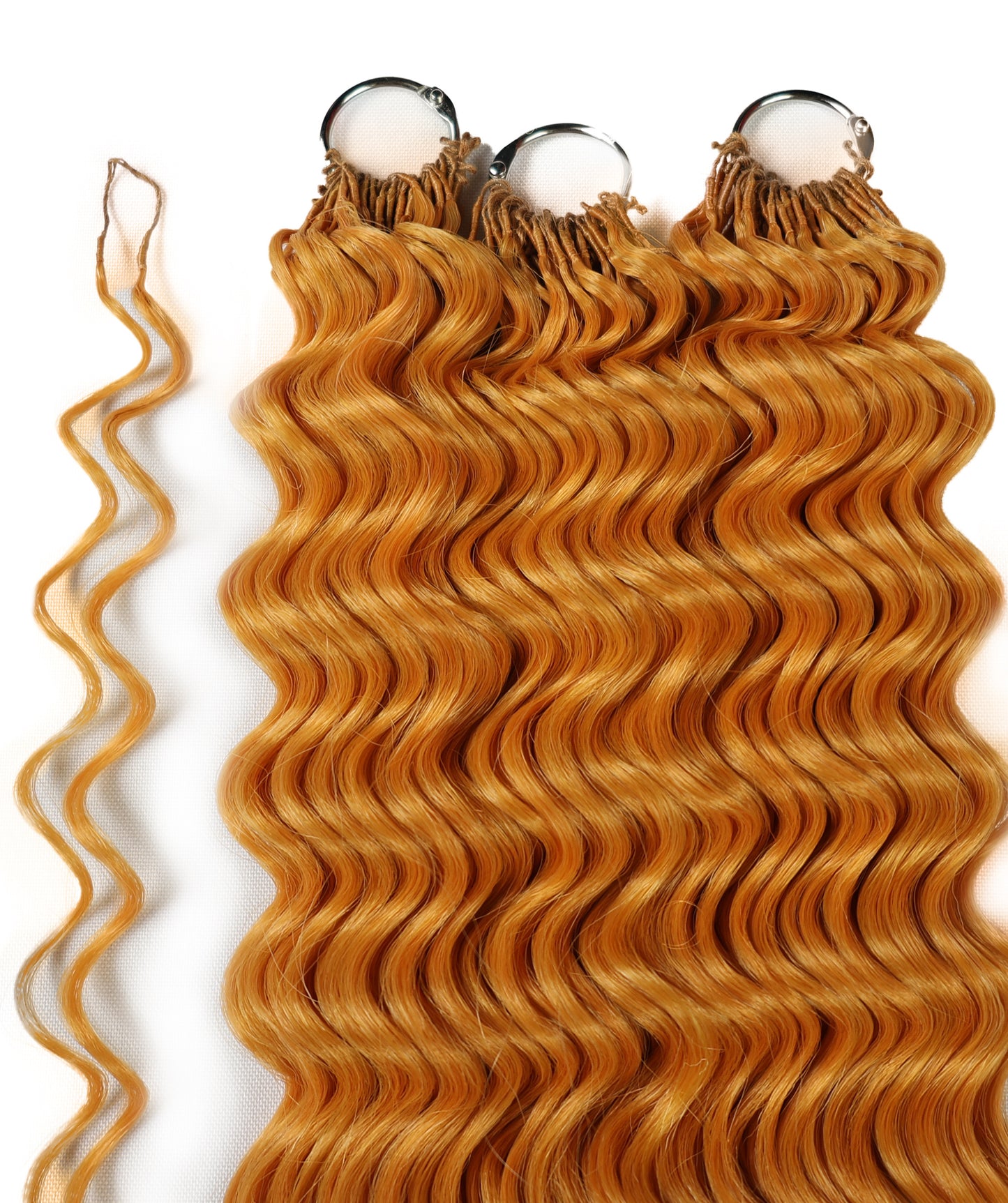 LUXLUXE Deep Wave Synthetic Crochet Hair Extensions – Available in 14"  78g 18" 100g & 22" 120g Pre Separated 100 Strands Feather Hairpiece
