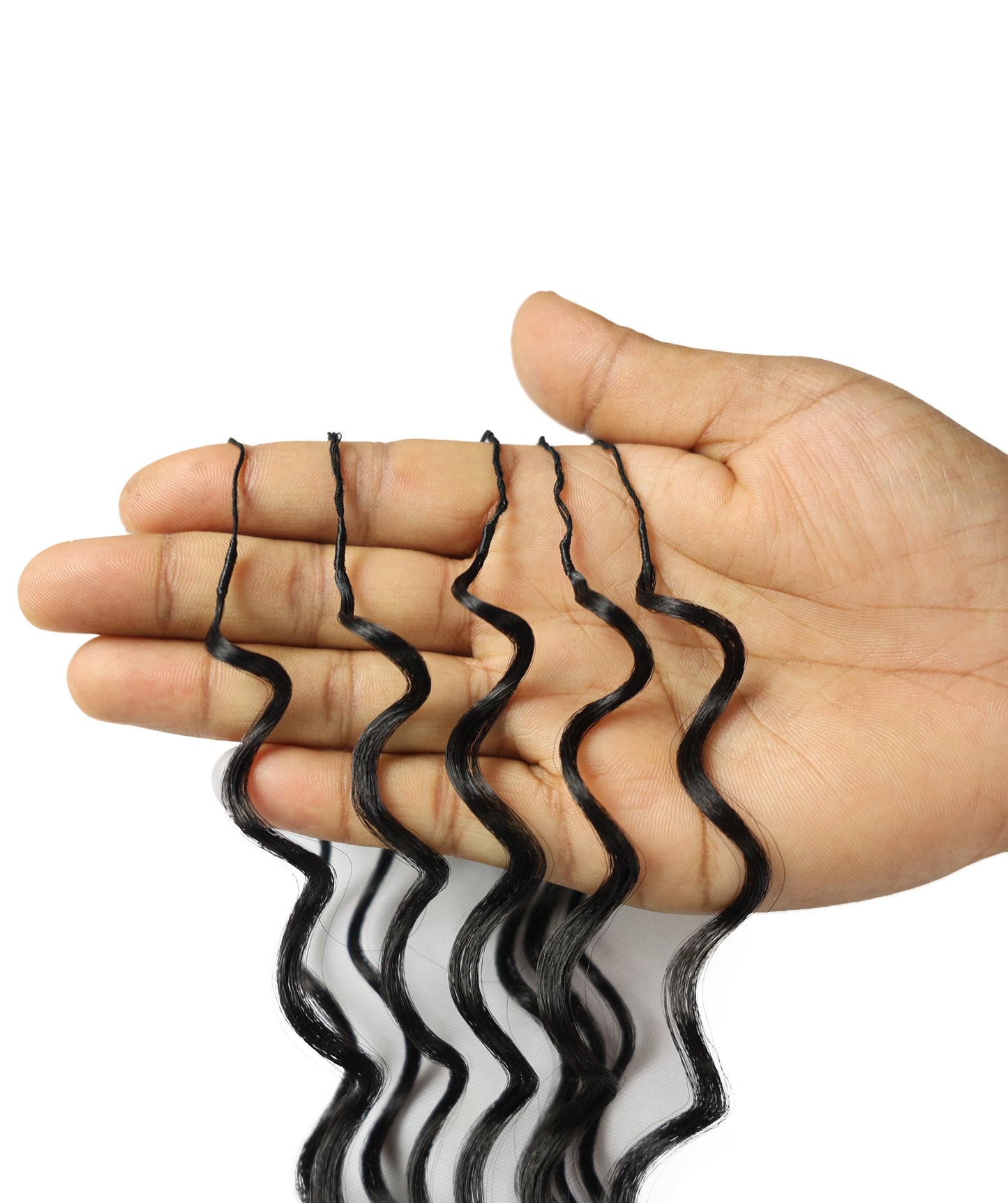 LUXLUXE Deep Wave Synthetic Crochet Hair Extensions – Available in 14"  78g 18" 100g & 22" 120g Pre Separated 100 Strands Feather Hairpiece
