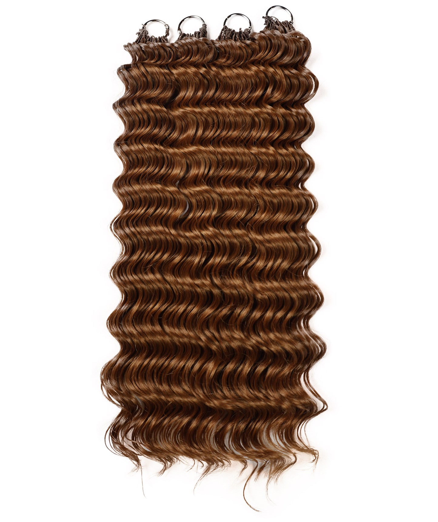 LUXLUXE Deep Wave Synthetic Crochet Hair Extensions – Available in 14"  78g 18" 100g & 22" 120g Pre Separated 100 Strands Feather Hairpiece