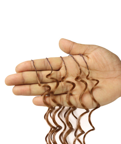 LUXLUXE Deep Wave Synthetic Crochet Hair Extensions – Available in 14"  78g 18" 100g & 22" 120g Pre Separated 100 Strands Feather Hairpiece