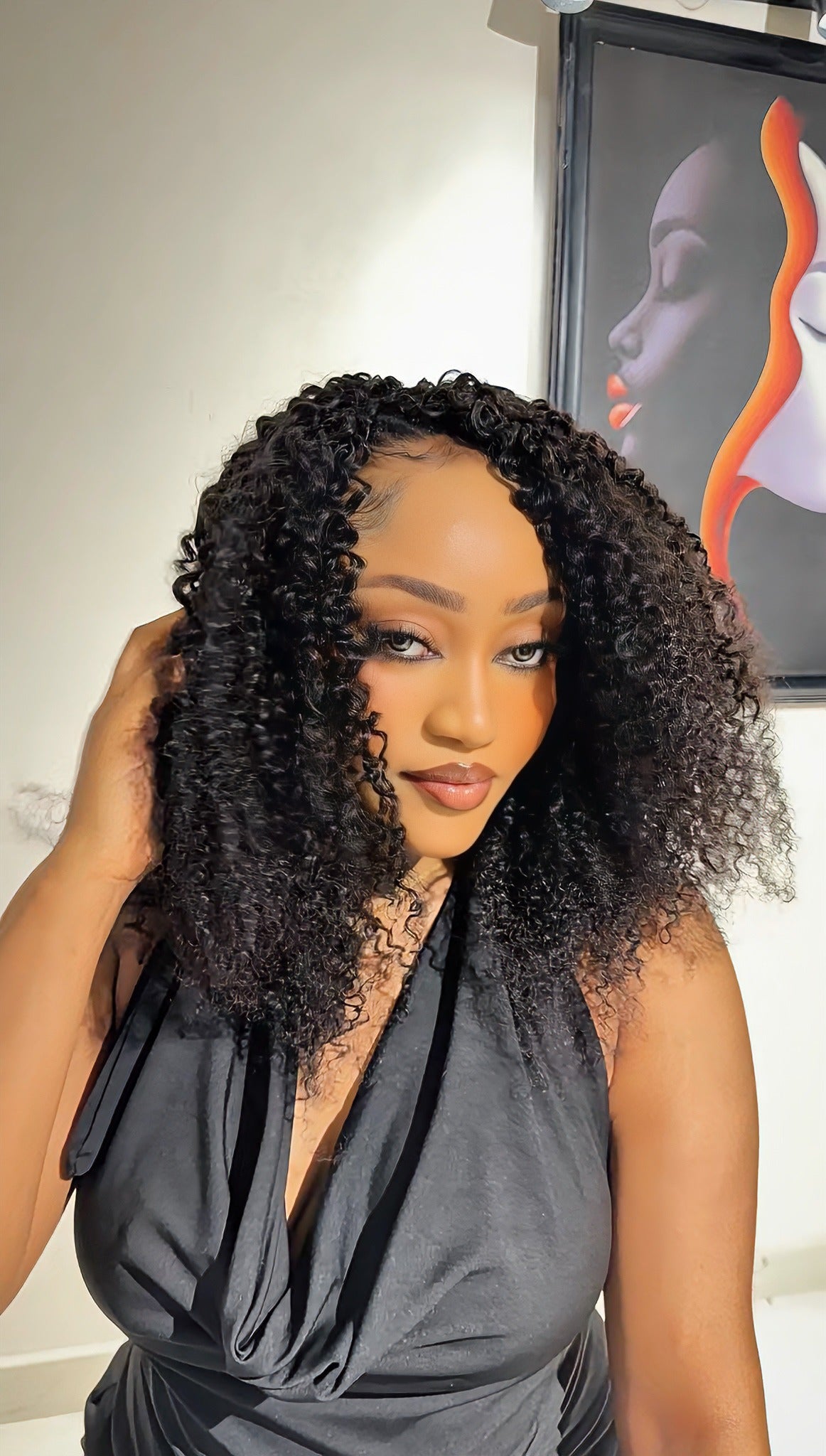 LUXLUXE Burmese Bohemian Real Human Crochet Curly Hair Extensions 40 Strands - Natural  & Natural Black 18 & 16 &14  Inch 50g Knotless Pre Separated Feather Line Lightweight Texture Curls Hairpiece for Women