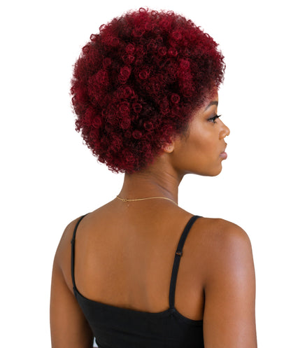 LUXLUXE Pony Afro Kinky Curly Medium and Large Hair Extension – Rounded Style Hairpiece Retro Inspired