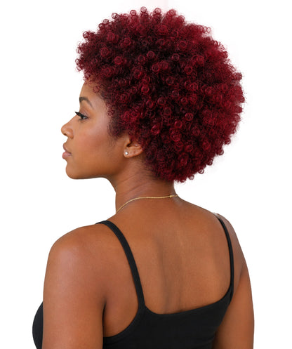 LUXLUXE Pony Afro Kinky Curly Medium and Large Hair Extension – Rounded Style Hairpiece Retro Inspired