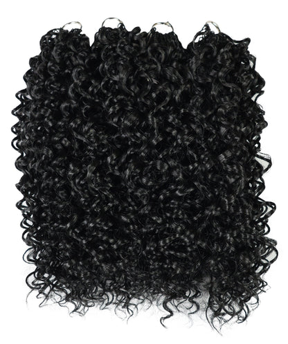 Luxluxe Jerry Curl 18 Inch Pre-Separated Synthetic Feather 110g Crochet Hair Extensions with 100 Strands for Women