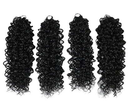Luxluxe Jerry Curl 18 Inch Pre-Separated Synthetic Feather 110g Crochet Hair Extensions with 100 Strands for Women