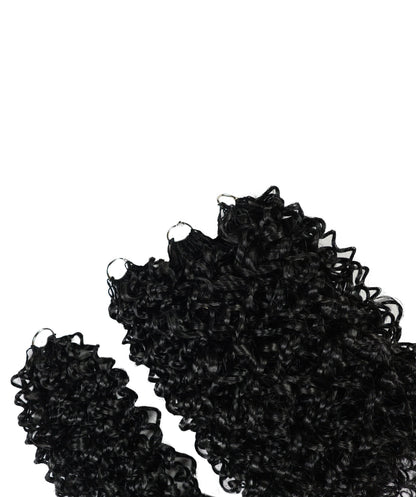 Luxluxe Jerry Curl 18 Inch Pre-Separated Synthetic Feather 110g Crochet Hair Extensions with 100 Strands for Women