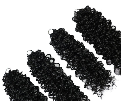 Luxluxe Jerry Curl 18 Inch Pre-Separated Synthetic Feather 110g Crochet Hair Extensions with 100 Strands for Women
