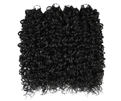 Luxluxe Jerry Curl 18 Inch Pre-Separated Synthetic Feather 110g Crochet Hair Extensions with 100 Strands for Women