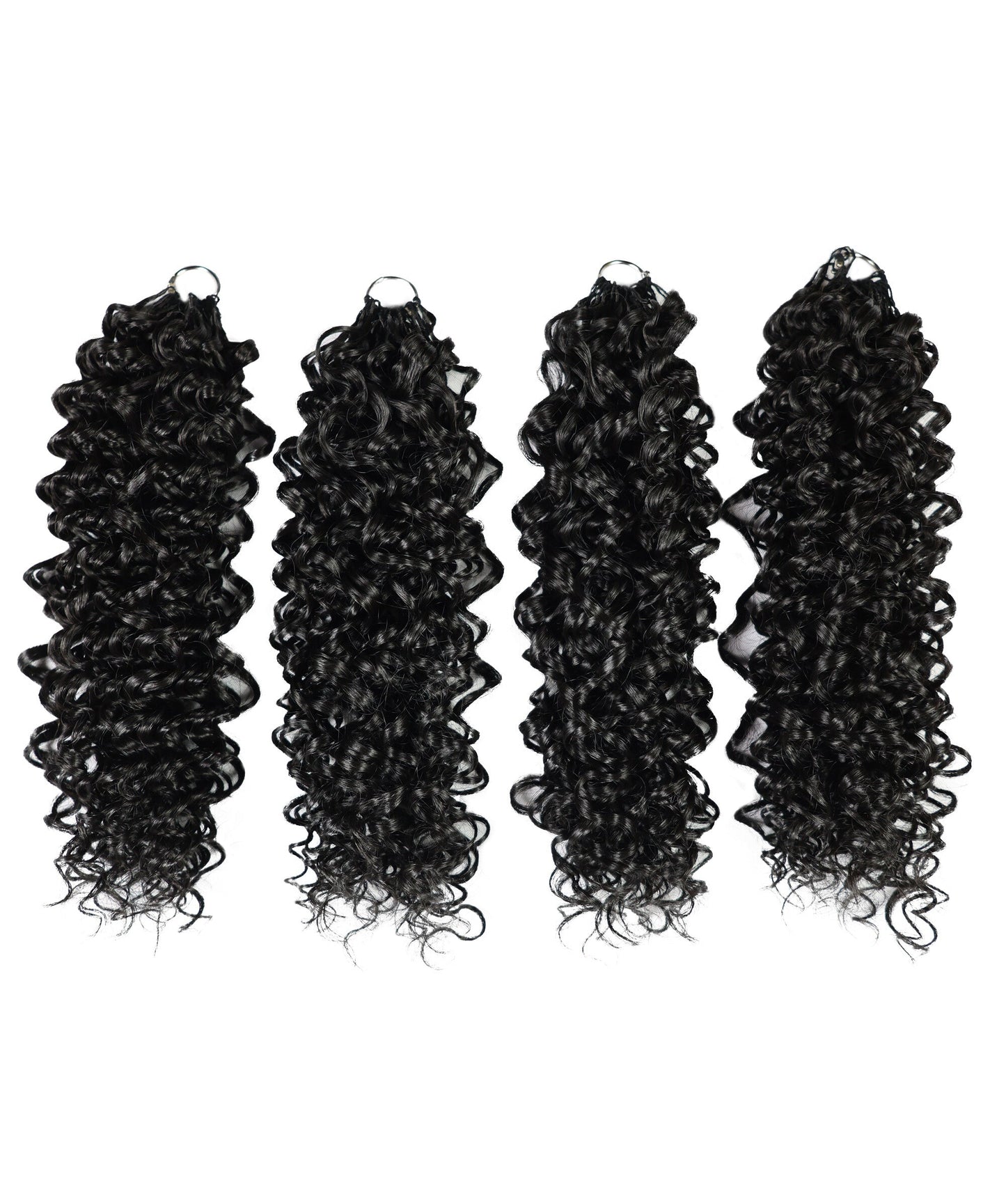 Luxluxe Jerry Curl 18 Inch Pre-Separated Synthetic Feather 110g Crochet Hair Extensions with 100 Strands for Women