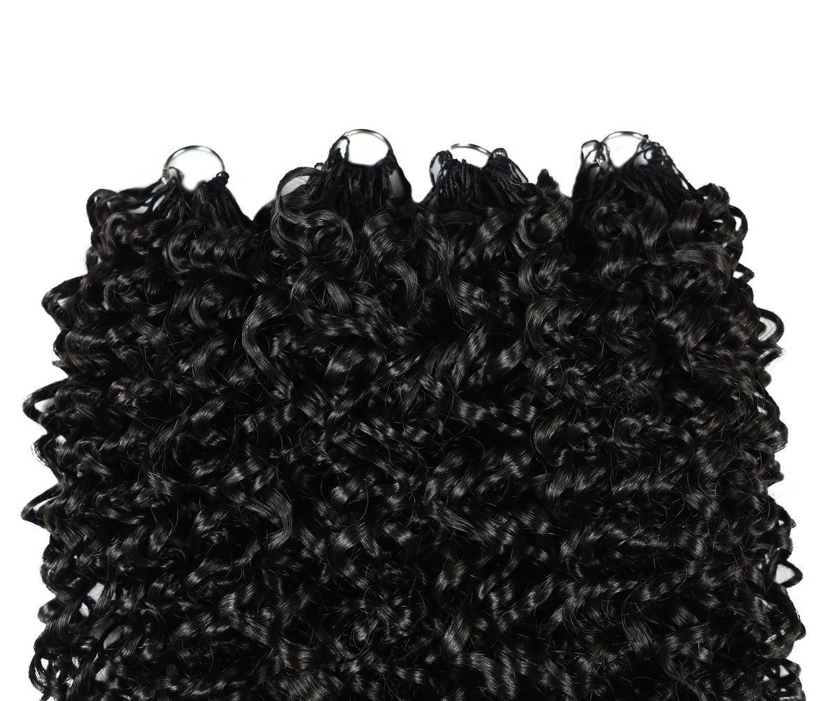 Luxluxe Jerry Curl 18 Inch Pre-Separated Synthetic Feather 110g Crochet Hair Extensions with 100 Strands for Women