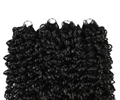 Luxluxe Jerry Curl 18 Inch Pre-Separated Synthetic Feather 110g Crochet Hair Extensions with 100 Strands for Women