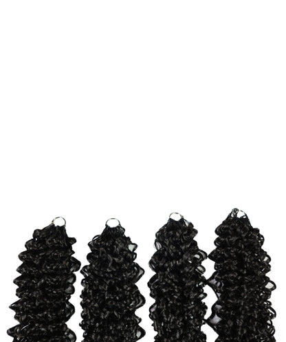 Luxluxe Jerry Curl 18 Inch Pre-Separated Synthetic Feather 110g Crochet Hair Extensions with 100 Strands for Women