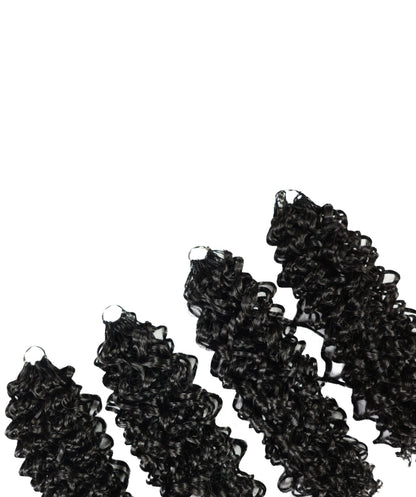 Luxluxe Jerry Curl 18 Inch Pre-Separated Synthetic Feather 110g Crochet Hair Extensions with 100 Strands for Women