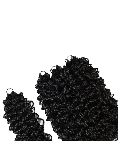 Luxluxe Jerry Curl 18 Inch Pre-Separated Synthetic Feather 110g Crochet Hair Extensions with 100 Strands for Women