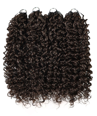 Luxluxe Jerry Curl 18 Inch Pre-Separated Synthetic Feather 110g Crochet Hair Extensions with 100 Strands for Women