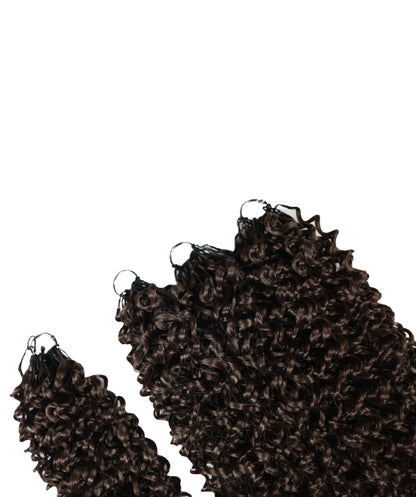 Luxluxe Jerry Curl 18 Inch Pre-Separated Synthetic Feather 110g Crochet Hair Extensions with 100 Strands for Women